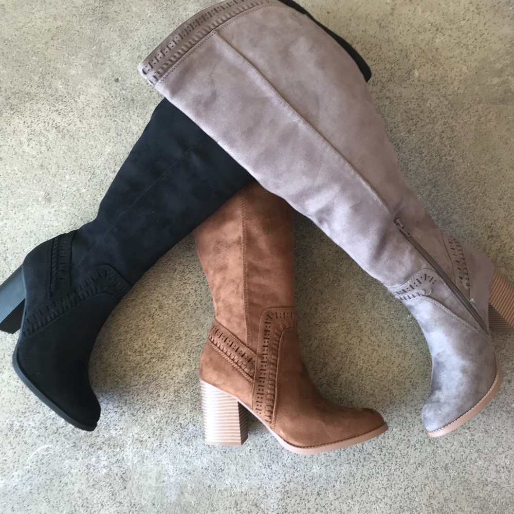 BEST SELLER Soda Shoes Chestnut Brown Knee High Heeled Boot Nu Shuz Key West - Picture 7 of 8